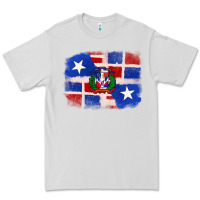 Dove Grey dominican and puerto rico flag Premium Tee - texasbilliewilder