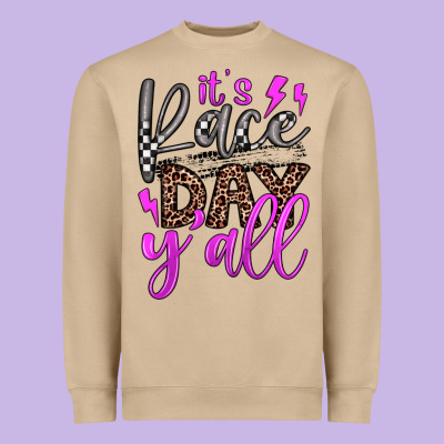 It's Race Day Y'all Heavyweight Sweatshirt Designed By Jahusdesignshop