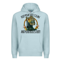 Blue Mist Keep Your Soul Clean And Your Boots Dırty Cowgirl Boots Premium Hoodie - Bettercallsaul