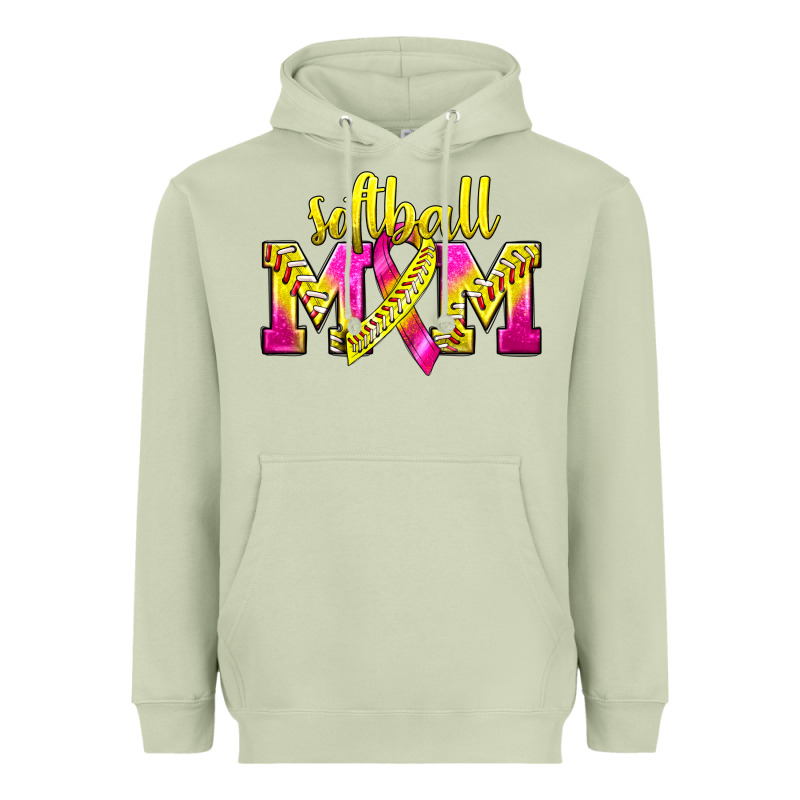 Softball Mom Breast Cancer Heavyweight Hoodie by BundleAndBundleShop | Teevron