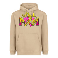 Mushroom Softball Mom Breast Cancer Heavyweight Hoodie - BundleAndBundleShop