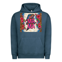 Pigment Midnight Navy girl mama thunder with flowers Urban Hoodie - TumblerDesignByShophia