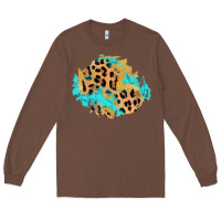 Chestnut glitter leopard turquoise patch Long Sleeve Tee - AdoDesignShop