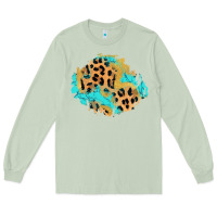 Matcha glitter leopard turquoise patch Long Sleeve Tee - AdoDesignShop