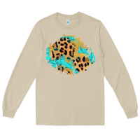 Mushroom glitter leopard turquoise patch Long Sleeve Tee - AdoDesignShop
