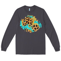 Smoke glitter leopard turquoise patch Long Sleeve Tee - AdoDesignShop