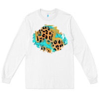 White glitter leopard turquoise patch Long Sleeve Tee - AdoDesignShop