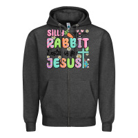 Charcoal Heather silly rabbit easter is for jesus Zipper Hoodie - MaliasSmallBusiness