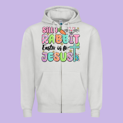 Silly Rabbit Easter Is For Jesus Zipper Hoodie Designed By Maliassmallbusiness