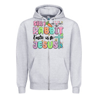 Heather Grey silly rabbit easter is for jesus Zipper Hoodie - MaliasSmallBusiness