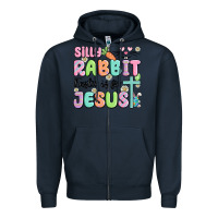 Navy silly rabbit easter is for jesus Zipper Hoodie - MaliasSmallBusiness