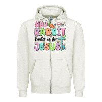 Oatmeal Heather silly rabbit easter is for jesus Zipper Hoodie - MaliasSmallBusiness