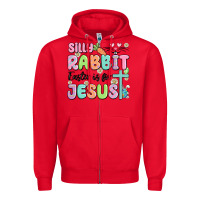 Red silly rabbit easter is for jesus Zipper Hoodie - MaliasSmallBusiness