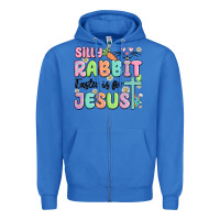 True Royal silly rabbit easter is for jesus Zipper Hoodie - MaliasSmallBusiness