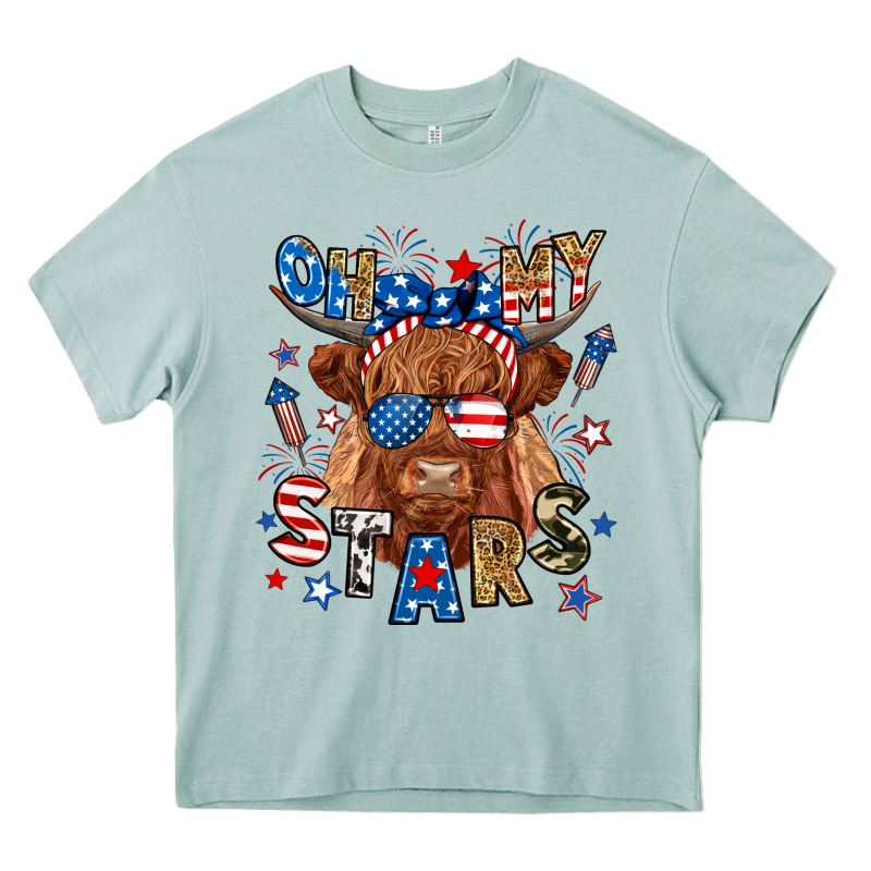 Oh My Stars Highland Cow Heavy Core Tee by RanaPortraitStore | Teevron