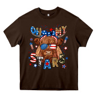 Chocolate Brown oh my stars highland cow Heavy Core Tee - RanaPortraitStore