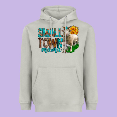 Small Town Mama With Sheeps Heavyweight Hoodie Designed By Bundleandbundleshop