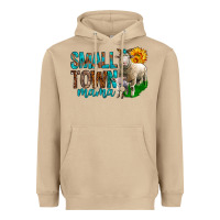 Mushroom Small Town Mama With Sheeps Heavyweight Hoodie - BundleAndBundleShop