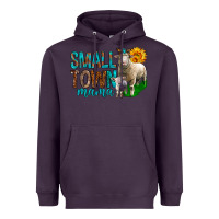 Plum Small Town Mama With Sheeps Heavyweight Hoodie - BundleAndBundleShop