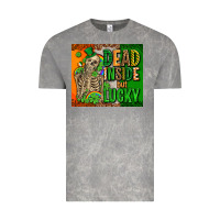 Cloud Rock irish flag with shamrocks  dead inside but lucky Vintage Tee - AdoDesignShop
