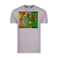 Irish Flag With Shamrocks  Dead Inside But Lucky Vintage Tee | Teevron