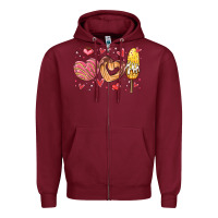 Burgundy valentines day mexican food Zipper Hoodie - MaliasSmallBusiness