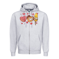 Heather Grey valentines day mexican food Zipper Hoodie - MaliasSmallBusiness