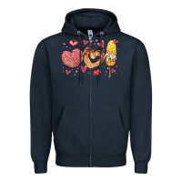 Navy valentines day mexican food Zipper Hoodie - MaliasSmallBusiness