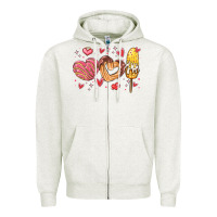 Oatmeal Heather valentines day mexican food Zipper Hoodie - MaliasSmallBusiness