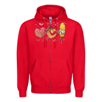 Red valentines day mexican food Zipper Hoodie - MaliasSmallBusiness