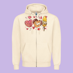 Valentines Day Mexican Food Zipper Hoodie Designed By Maliassmallbusiness