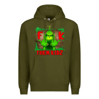 Army Green Fuck Them Kids Grinch Premium Hoodie - Bettercallsaul