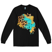 Black glitter leopard turquoise patch Long Sleeve Tee - AdoDesignShop