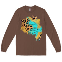 Chestnut glitter leopard turquoise patch Long Sleeve Tee - AdoDesignShop