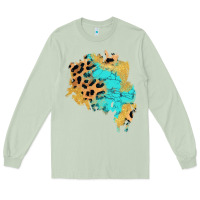 Matcha glitter leopard turquoise patch Long Sleeve Tee - AdoDesignShop