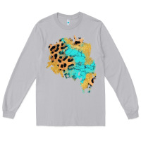 Moon Dust glitter leopard turquoise patch Long Sleeve Tee - AdoDesignShop