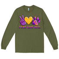 Army Green peace love dogs Long Sleeve Tee - AdoDesignShop