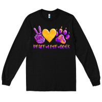Black peace love dogs Long Sleeve Tee - AdoDesignShop