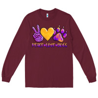 Burgundy peace love dogs Long Sleeve Tee - AdoDesignShop
