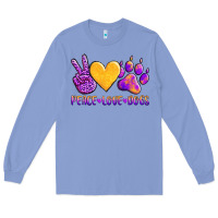 Colony Blue peace love dogs Long Sleeve Tee - AdoDesignShop