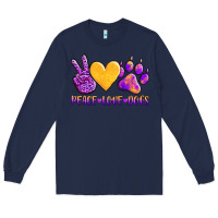 Navy peace love dogs Long Sleeve Tee - AdoDesignShop