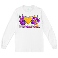 White peace love dogs Long Sleeve Tee - AdoDesignShop