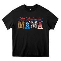 Black all american mama Heavy Core Tee - RanaPortraitStore