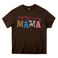 Chocolate Brown all american mama Heavy Core Tee - RanaPortraitStore