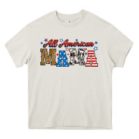 Cream all american mama Heavy Core Tee - RanaPortraitStore