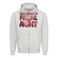 Dove Grey somebodys feral aunt Zipper Hoodie - MaliasSmallBusiness