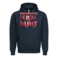 Navy somebodys feral aunt Zipper Hoodie - MaliasSmallBusiness