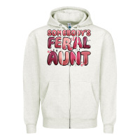 Oatmeal Heather somebodys feral aunt Zipper Hoodie - MaliasSmallBusiness