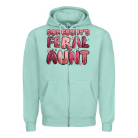 Seafoam somebodys feral aunt Zipper Hoodie - MaliasSmallBusiness