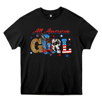 Black all american girl Heavy Core Tee - RanaPortraitStore
